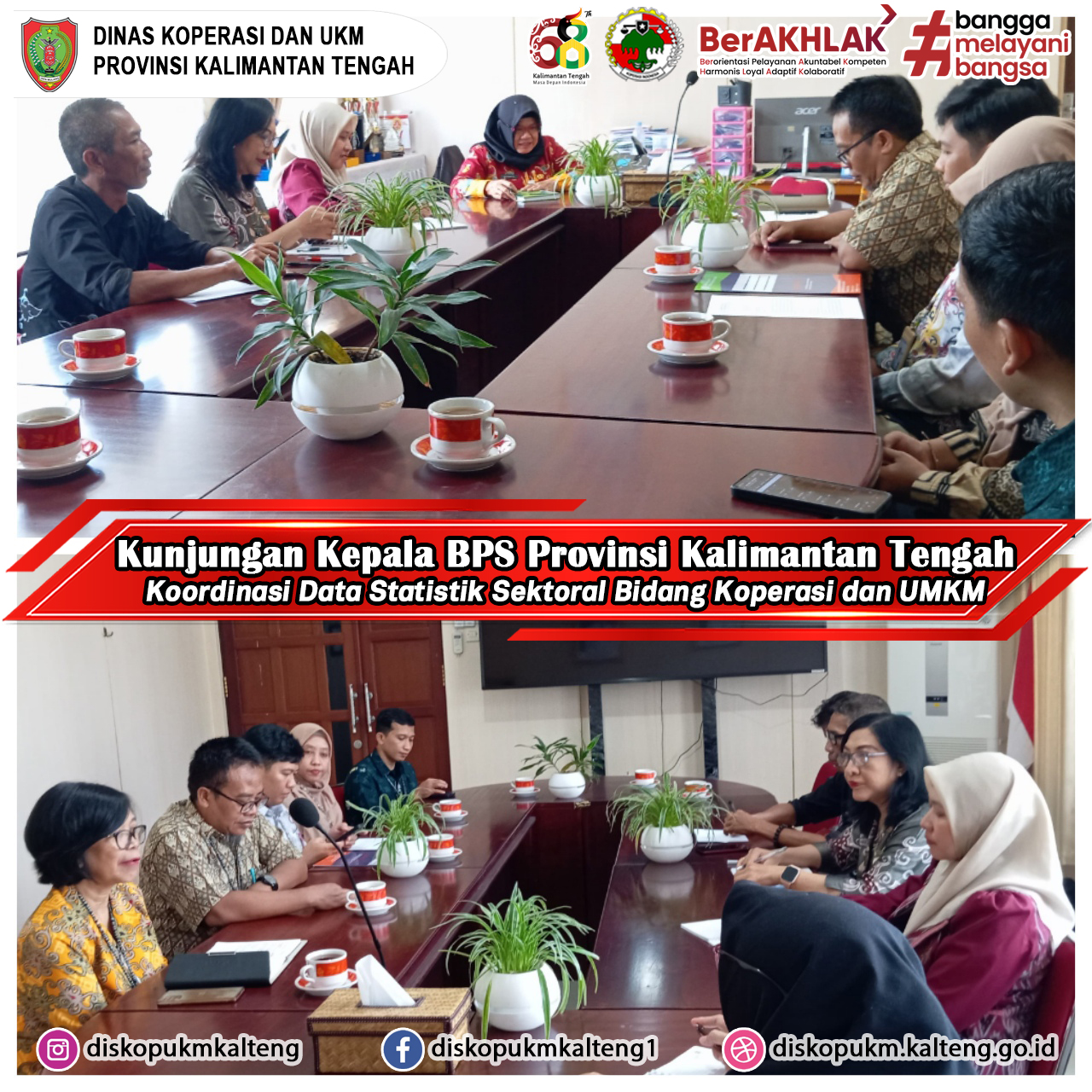Kunjungan Kepala BPS Provinsi Kalimantan Tengah Koordinasi Data Statistik Sektoral Bidang Koperasi dan UMKM