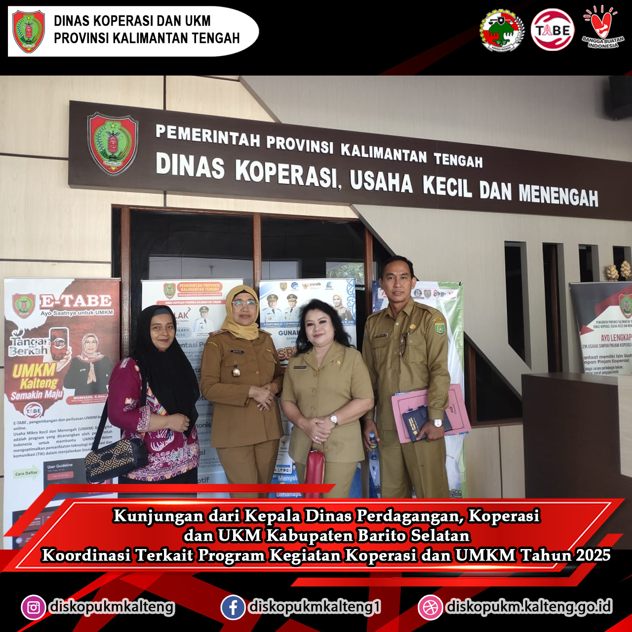 Kunjungan Kepala Dinas Perdagangan, Koperasi dan UKM Kabupaten Barito Selatan