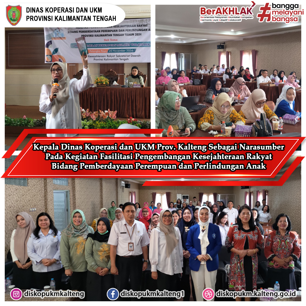 Kadiskop UKM Provinsi Kalimantan Tengah Sebagai Narasumber Pada Kegiatan Fasilitasi Pengembangan Kesejahteraan Rakyat