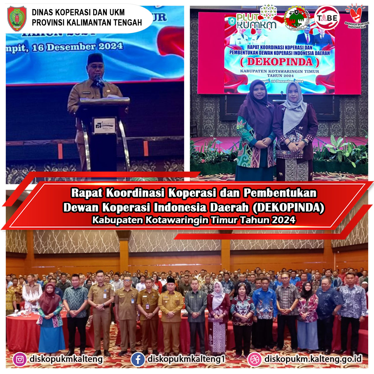 Menghadiri Rapat Koordinasi Koperasi dan Pembentukan DEKOPINDA Kabupaten Kotawaringin Timur Tahun 2024
