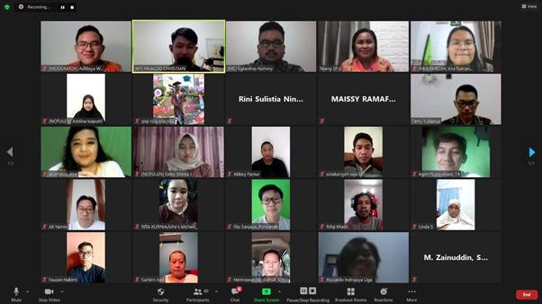 Tim Mahasiswa Ilmu Komunikasi President University gandeng Diskopukm Kalteng gelar webinar cinta Produk Lokal