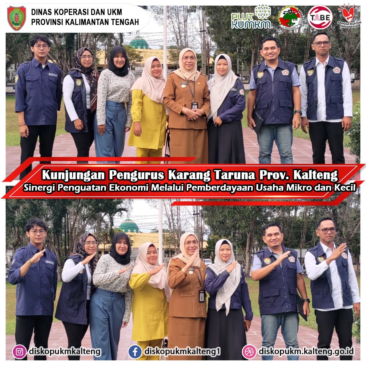 Menerima kunjungan dari Pengurus Karang Taruna Provinsi Kalimantan Tengah