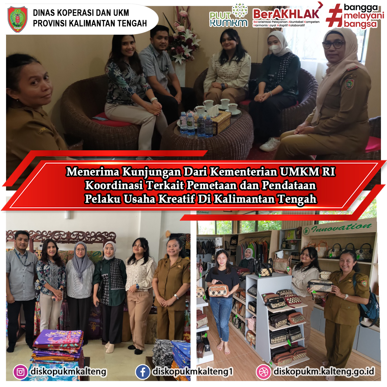 Kunjungan dari Kementerian UMKM Republik Indonesia, Koordinasi Perihal Pemetaan dan Pendataan Pelaku Usaha Kreatif Di Kalimantan Tengah