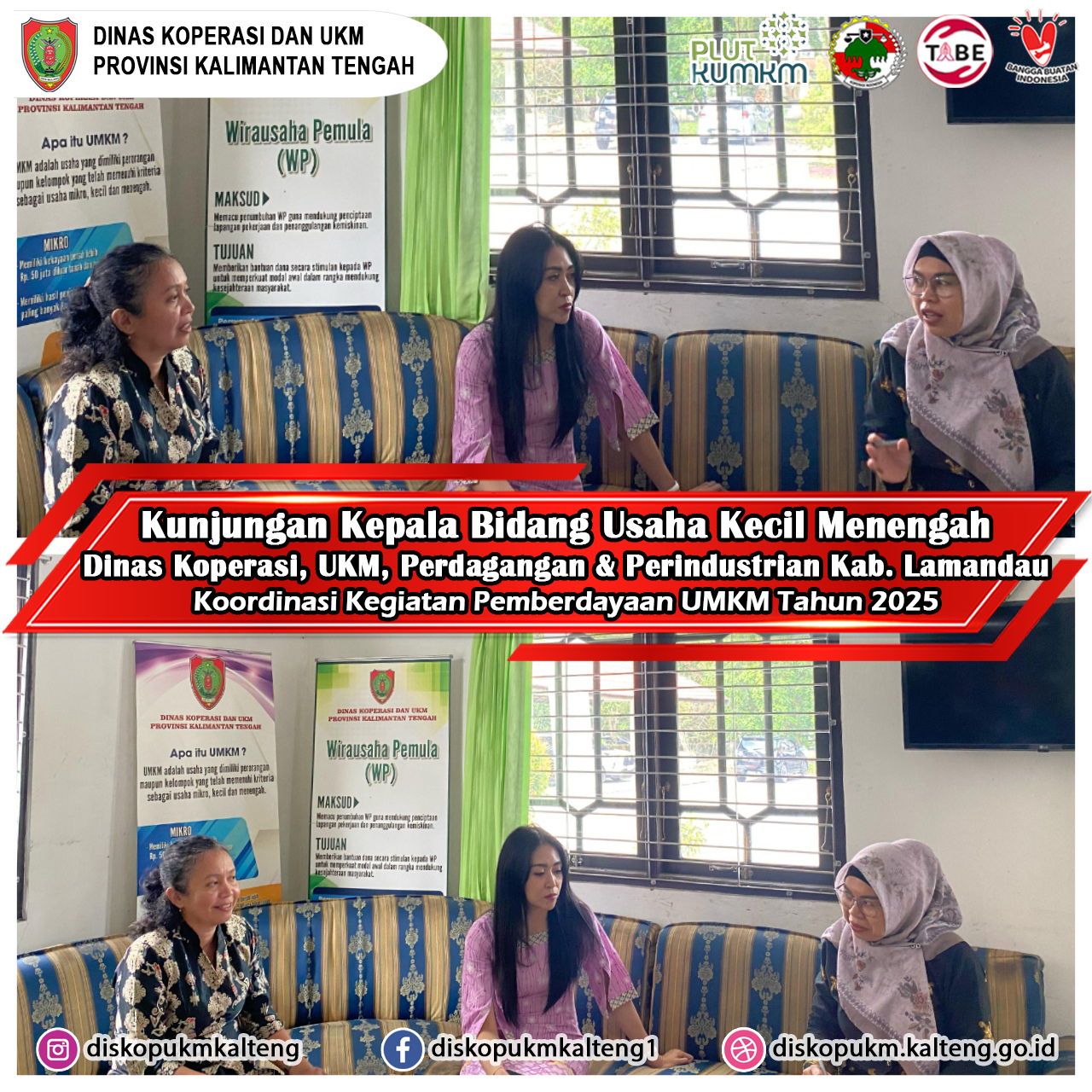 Kunjungan Kepala Bidang UKM Dinas Koperasi, UKM, Perdagangan dan Perindustrian Kabupaten Lamandau