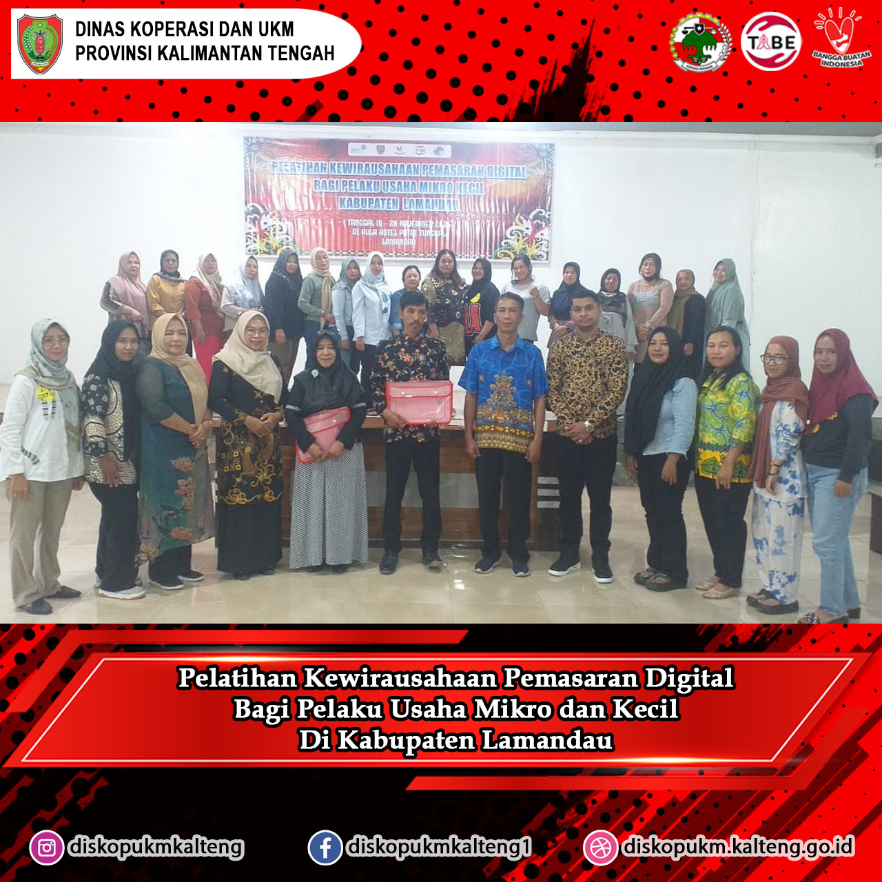 Pelatihan Kewirausahaan Pemasaran Digital Bagi Pelaku Usaha Mikro Kecil Kabupaten Lamandau