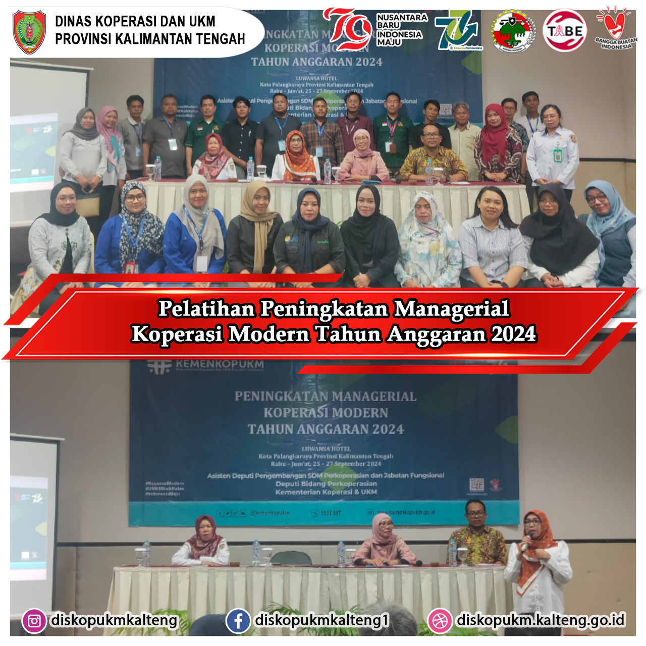 Pelatihan Peningkatan Managerial Koperasi Modern Tahun Anggaran 2024 Di Kota Palangka Raya