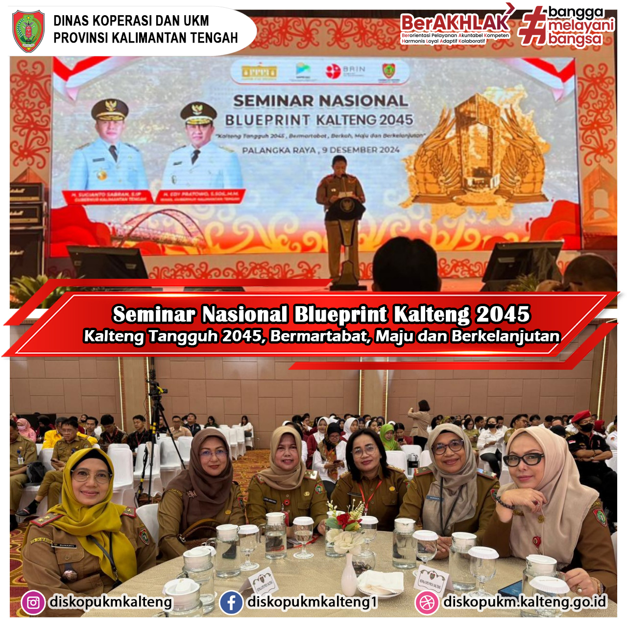 Wakil Gubernur Kalimantan Tengah membuka kegiatan Seminar Nasional Blueprint Kalteng 2025, di Hotel Bahalap Palangka Raya
