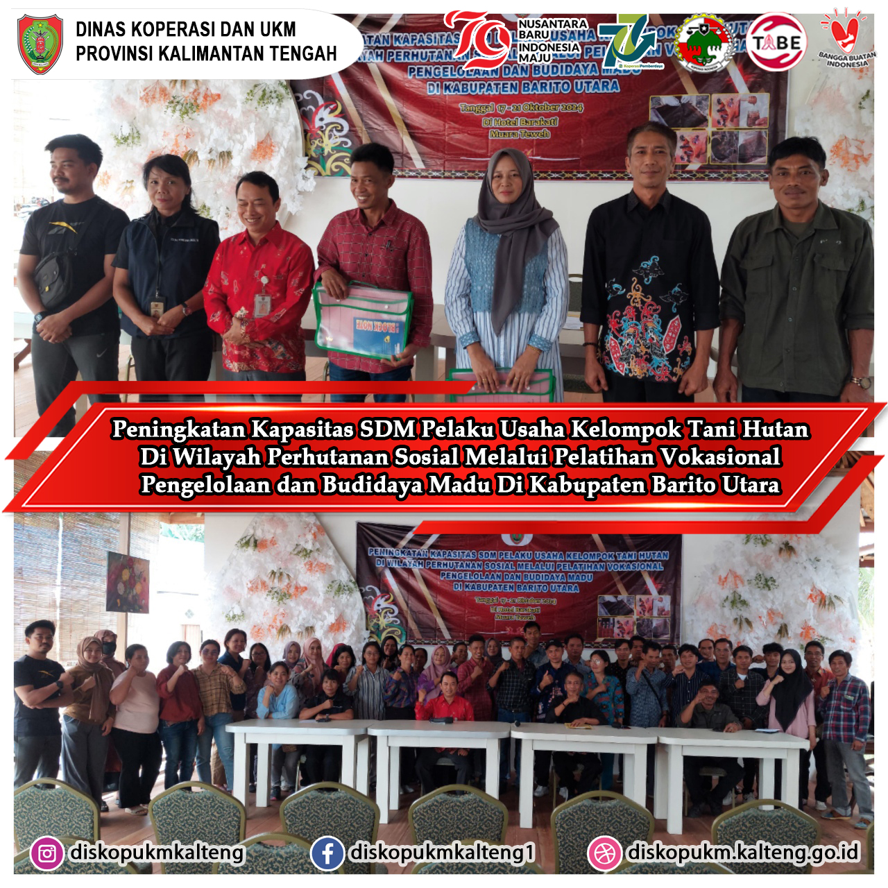 Pelatihan Vokasional Pengelolaan dan Budidaya Madu Di Kabupaten Barito Utara Tahun 2024