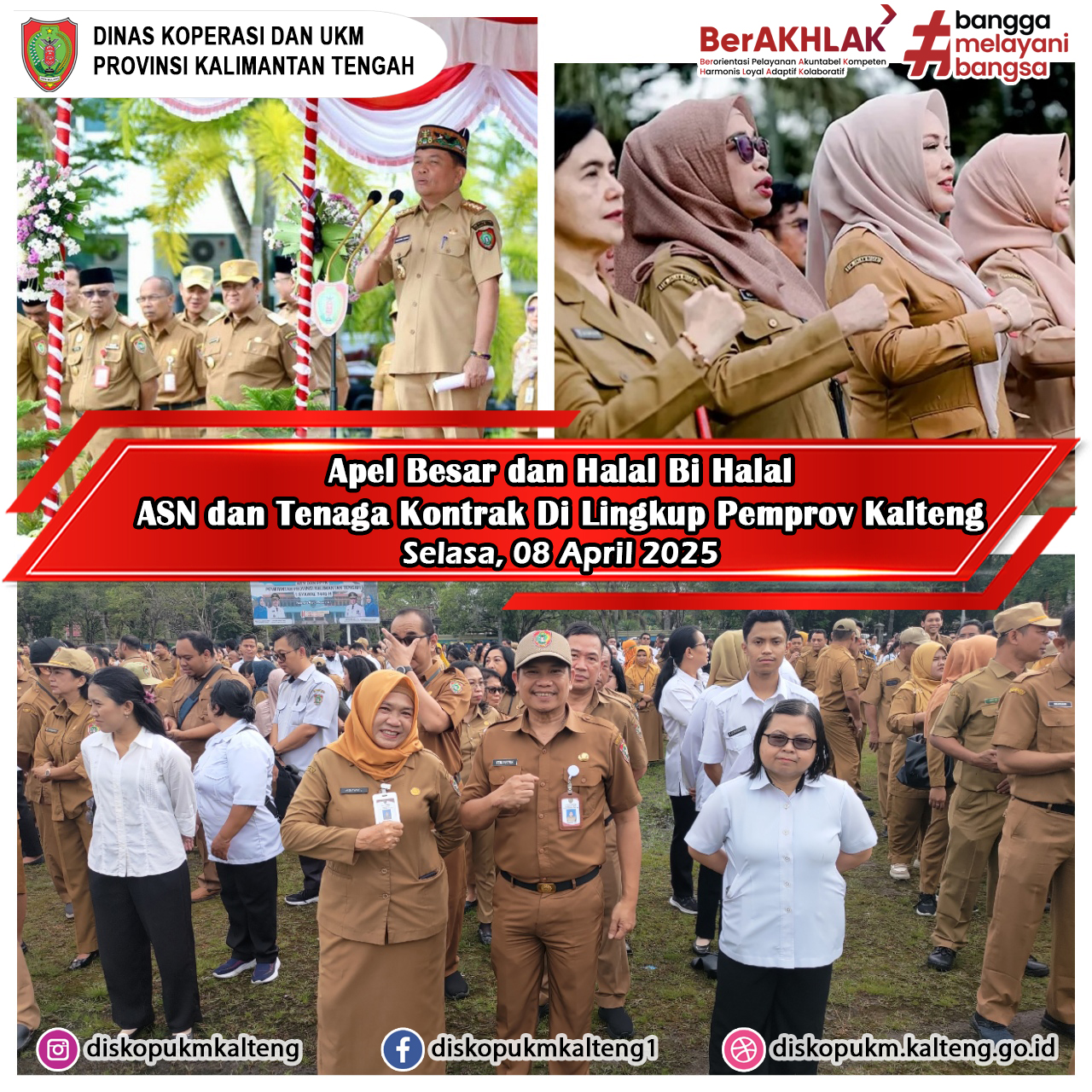 Menghadiri Apel Besar dan Halal Bi Halal ASN dan Tenaga Kontrak Di Lingkungan Pemerintah Provinsi Kalimantan Tengah