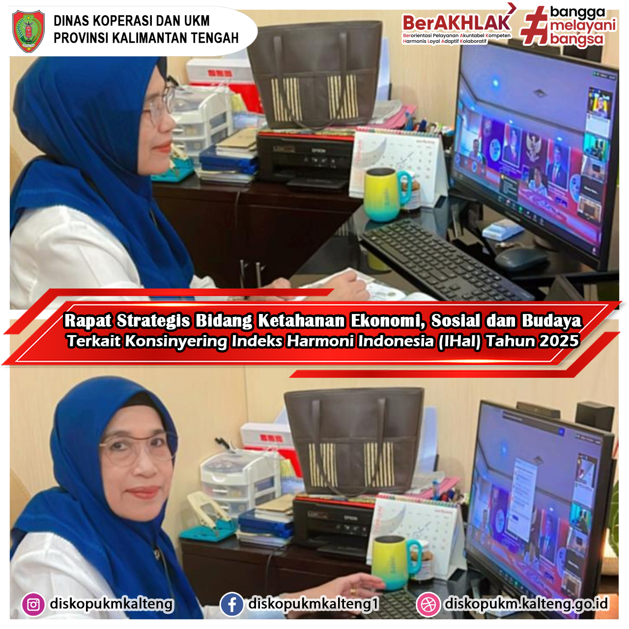 Rapat Virtual Komunikasi Sosial Isu-Isu Strategis Bidang Ketahanan Ekonomi, Sosial dan Budaya terkait Konsinyering Indeks Harmoni Indonesia (IHaI) Tah